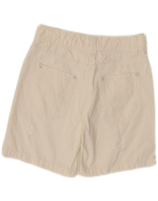 Pinko Girls Denim Shorts 11-12 Years Large W26 White Cotton