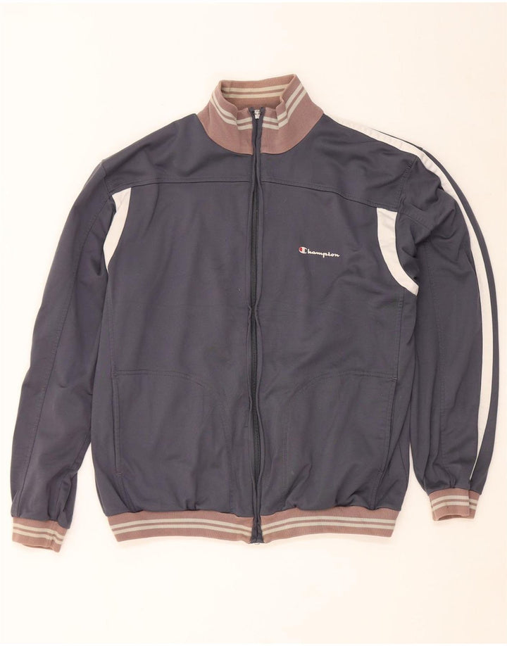 Champion Mens Tracksuit Top Jacket XL Grey Colourblock Polyester