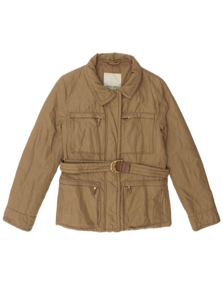 Henry Cottons Womens Belted Utility Jacket IT 42 Medium Khaki Polyamide