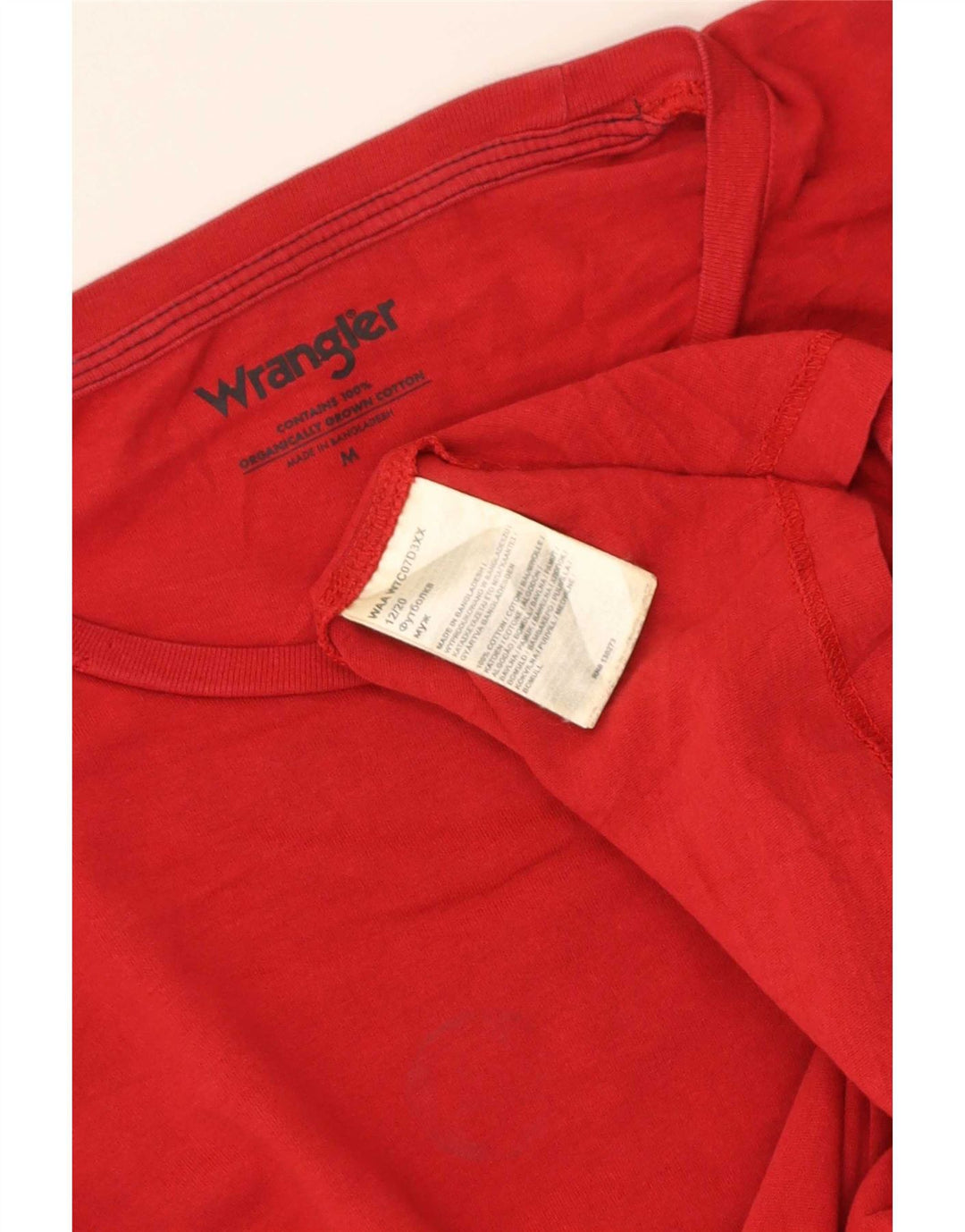 Wrangler Mens T-Shirt Top Medium Red Cotton