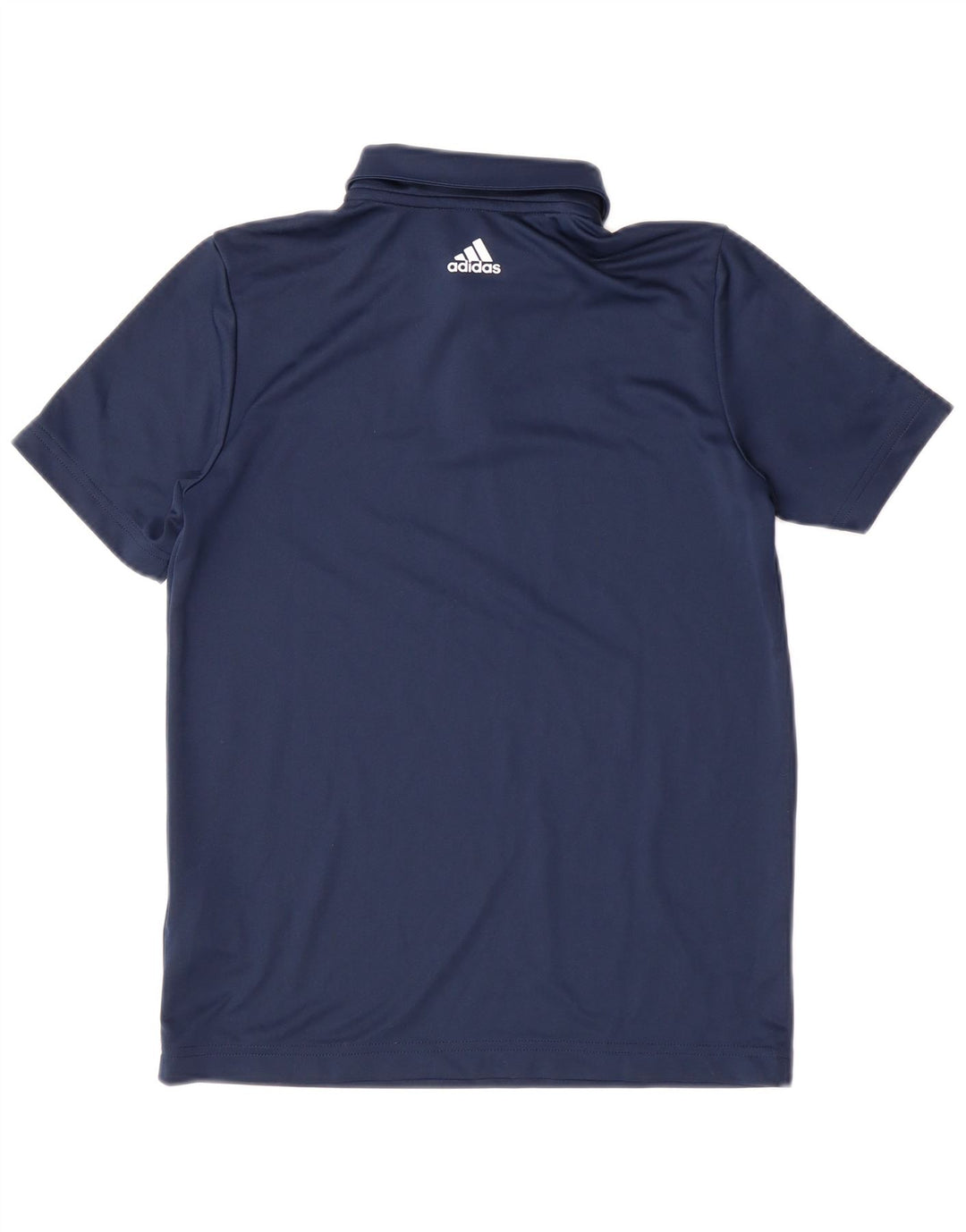 ADIDAS Boys Polo Shirt 11-12 Years Navy Blue Polyester