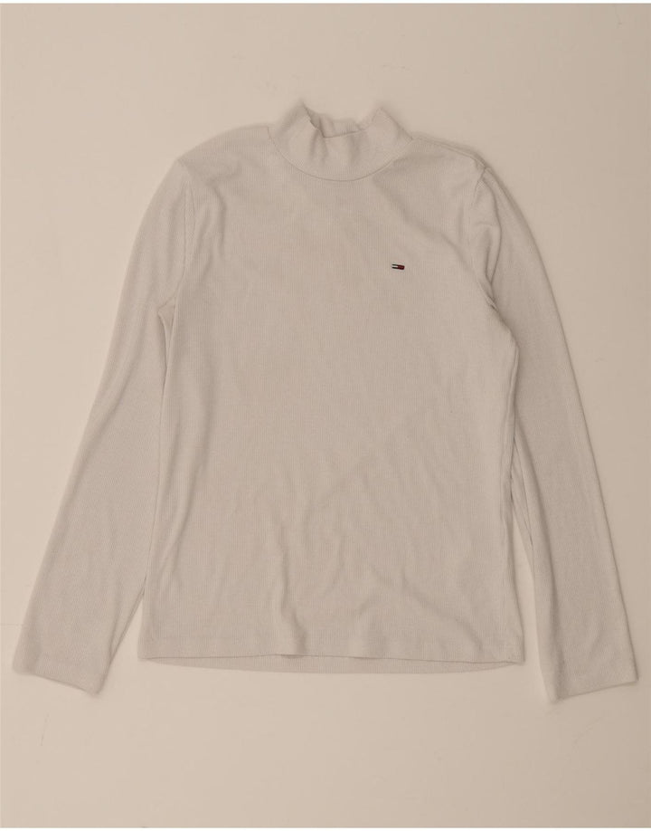 Tommy Hilfiger Womens Top Long Sleeve UK 12 Medium White Polyester