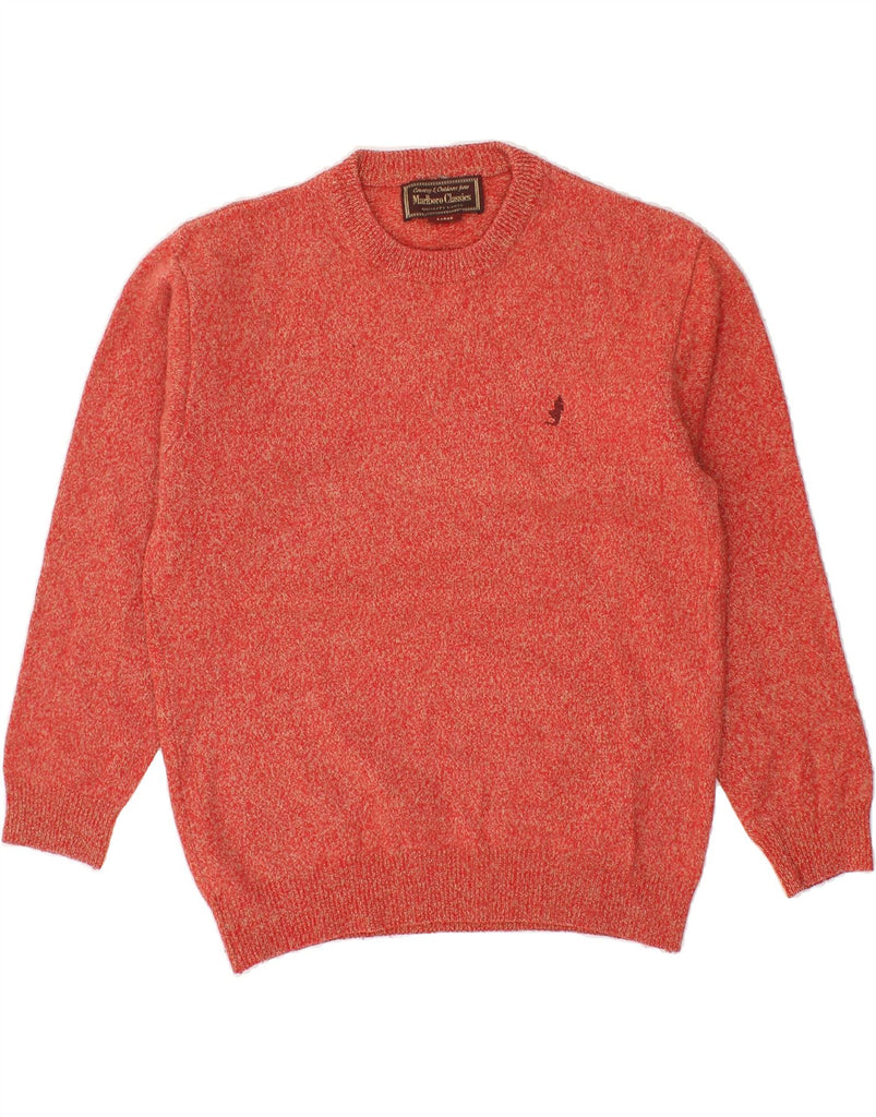 MARLBORO CLASSICS Womens Crew Neck Jumper Sweater UK 14 Large Red Flecked Vintage Marlboro Classics and Second-Hand Marlboro Classics from Messina Hembry 