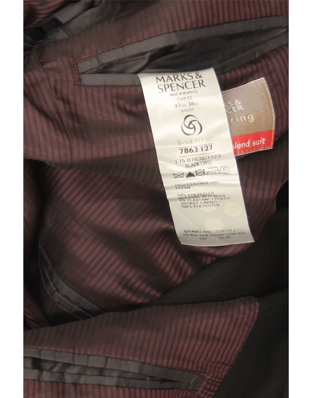 MARKS & SPENCER Mens 2 Button Blazer Jacket UK 38 Medium Black New Wool Vintage Marks & Spencer and Second-Hand Marks & Spencer from Messina Hembry 