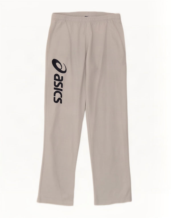 Asics Mens Graphic Tracksuit Trousers Medium Grey Polyester
