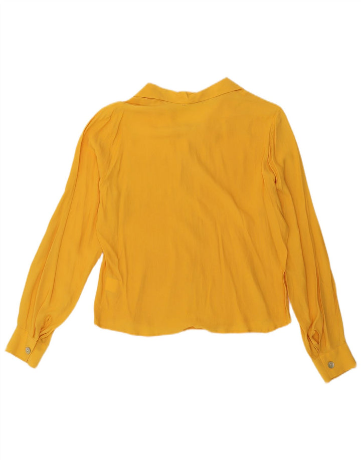Marcello Cioni Womens Shirt Blouse IT 46 Large Yellow Acetate