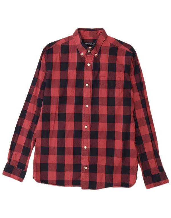 Jack & Jones Mens Shirt Medium Red Gingham Cotton