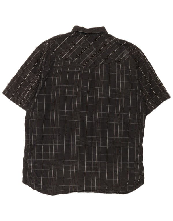 Quiksilver Mens Short Sleeve Shirt XL Black Check Cotton