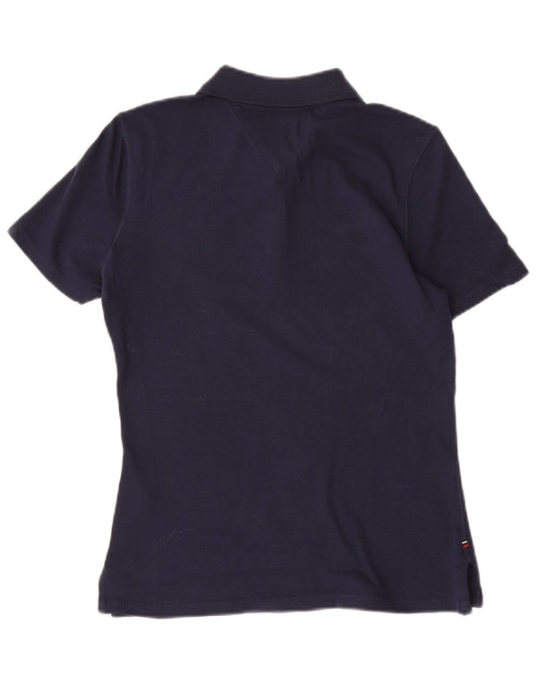 Tommy Hilfiger Womens Polo Shirt UK 10 Small Navy Blue Cotton