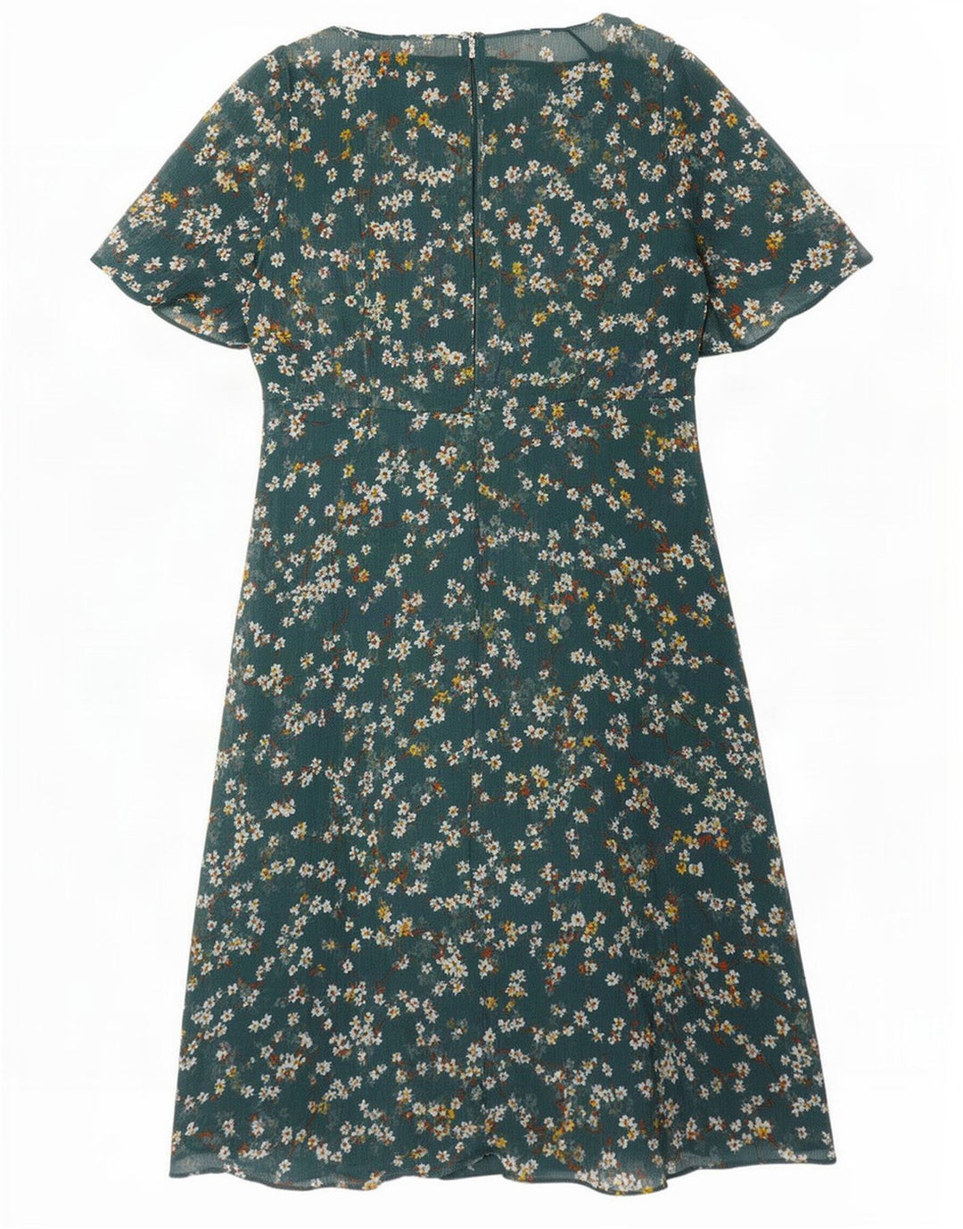 Marks & Spencer Womens A-Line Dress UK 10 Small Green Floral Polyester
