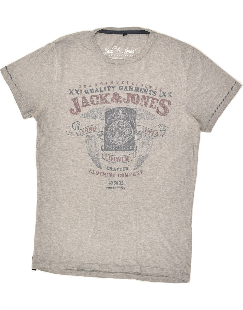 JACK & JONES Mens Graphic T-Shirt Top Small Grey Cotton | Vintage Jack & Jones | Thrift | Second-Hand Jack & Jones | Used Clothing | Messina Hembry 