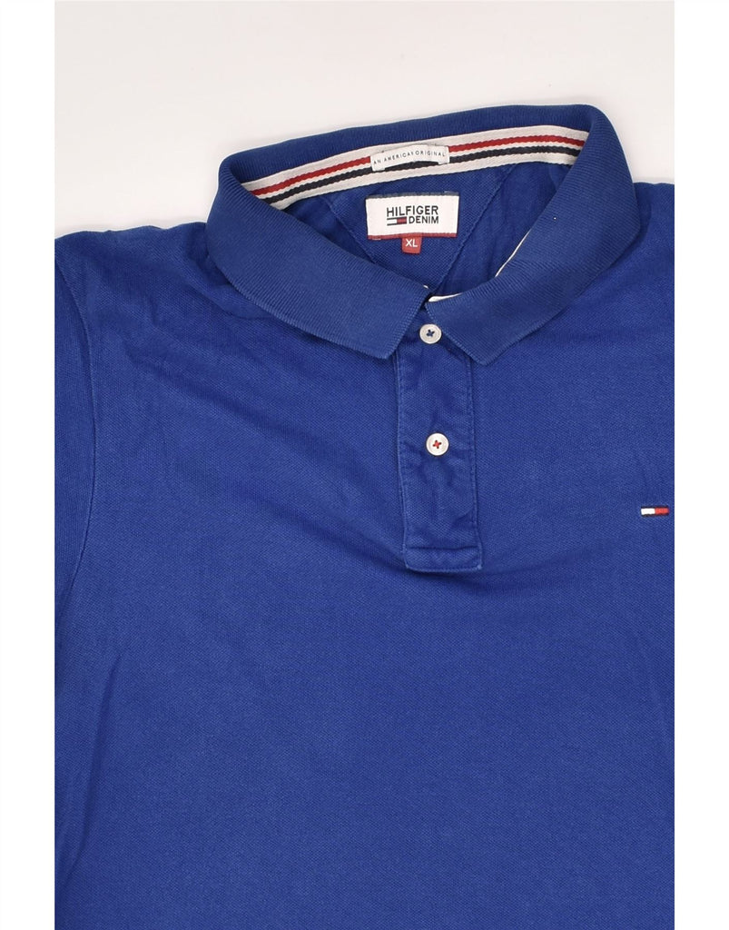 TOMMY HILFIGER Mens Slim Polo Shirt XL Navy Blue Cotton | Vintage Tommy Hilfiger | Thrift | Second-Hand Tommy Hilfiger | Used Clothing | Messina Hembry 