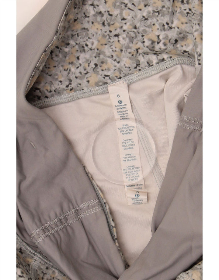 Lululemon Womens Crop Leggings US 6 Medium  Grey Floral Polyester