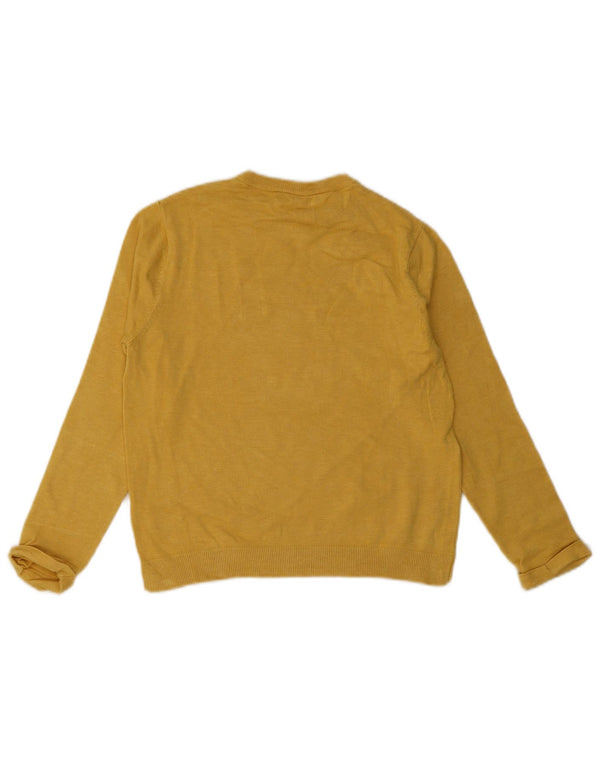ZARA Girls Crew Neck Jumper Sweater 11-12 Years Yellow Viscose