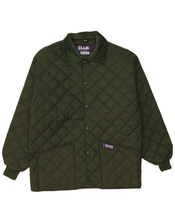 Slam Mens Quilted Jacket UK 38 Medium Green Nylon