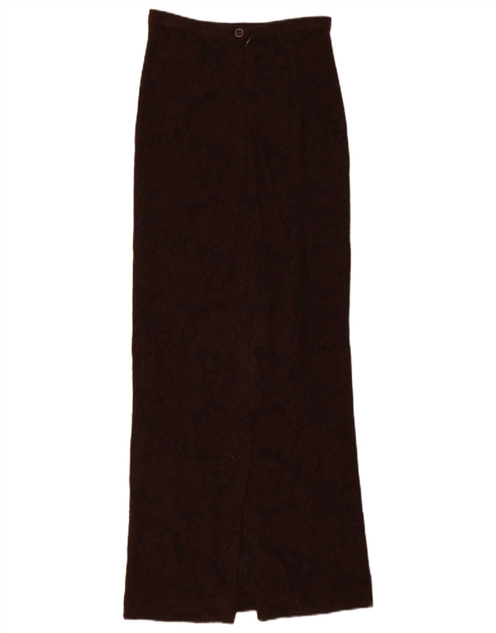 DOLCE & GABBANA Womens Knit Maxi Skirt W26 Small Brown Floral