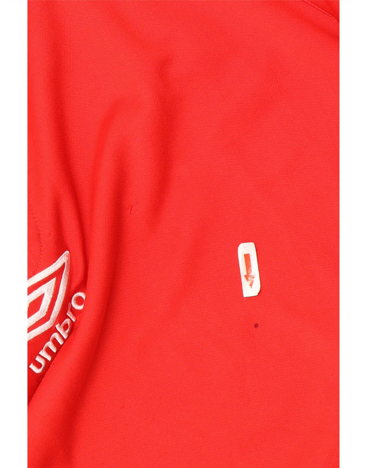 Umbro Mens Zip Neck Sweatshirt Jumper XL Red Polyester