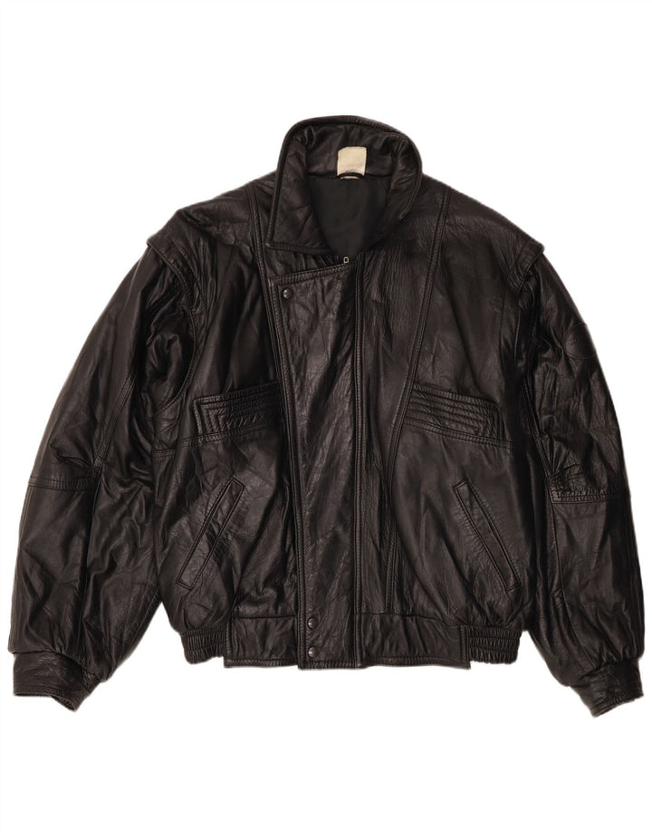 HONDA Mens Leather Jacket UK 40 Large Black Leather