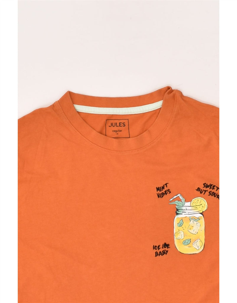 JULES Mens Regular Graphic T-Shirt Top Medium Orange Cotton | Vintage Jules | Thrift | Second-Hand Jules | Used Clothing | Messina Hembry 