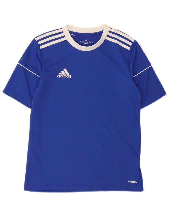 Adidas Boys Climalite T-Shirt Top 13-14 Years Blue Polyester
