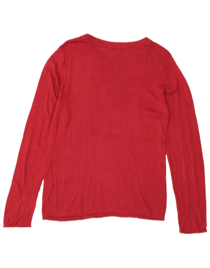MOSSIMO Womens Boat Neck Jumper Sweater UK 14 Large Red Rayon