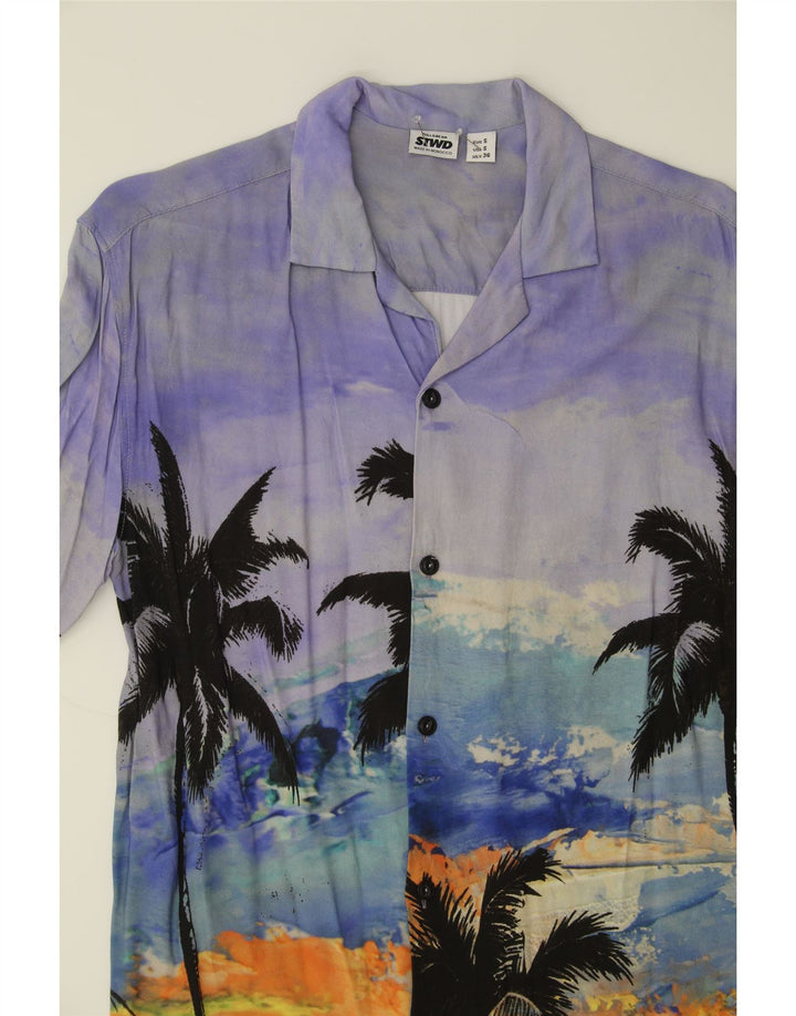 PULL & BEAR Mens Short Sleeve Shirt Small Multicoloured Viscose Hawaiian Vintage Pull & Bear and Second-Hand Pull & Bear from Messina Hembry 