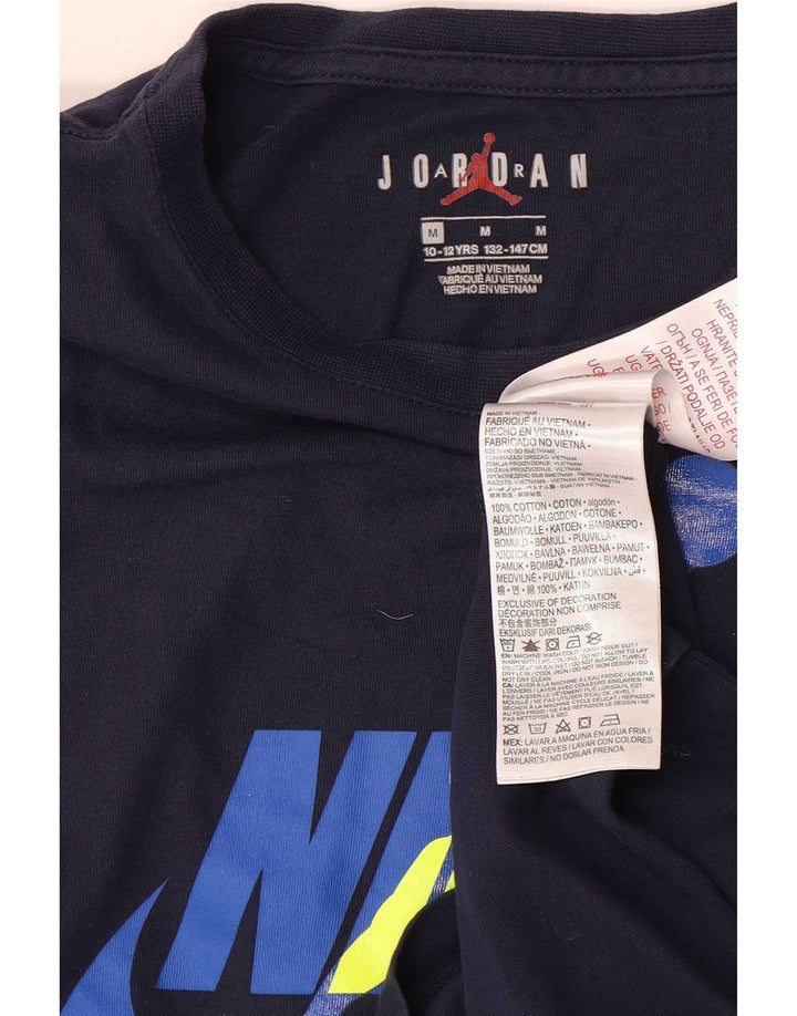 Jordan Boys Graphic T-Shirt Top 10-11 Years Medium Navy Blue Cotton