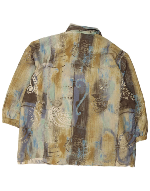 Vintage Womens Oversized Overcoat IT 50 XL Multicoloured Paisley Polyester