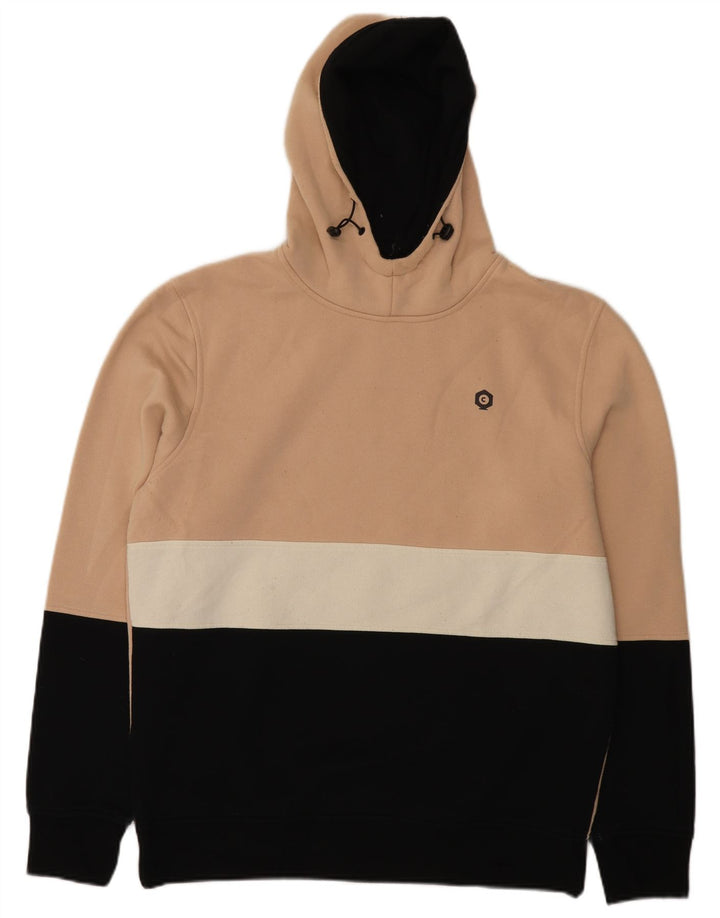 Jack & Jones Mens Hoodie Jumper XL Beige Colourblock Polyester