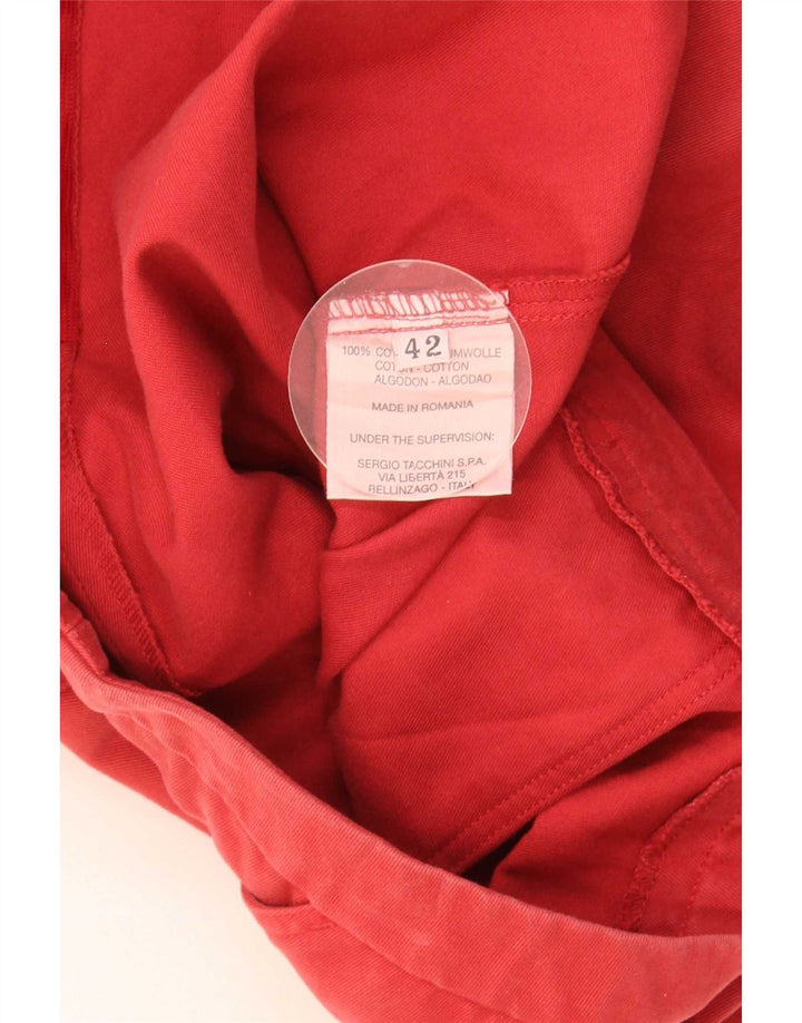 Sergio Tacchini Womens A-Line Skirt IT 42 Medium W30  Red Cotton