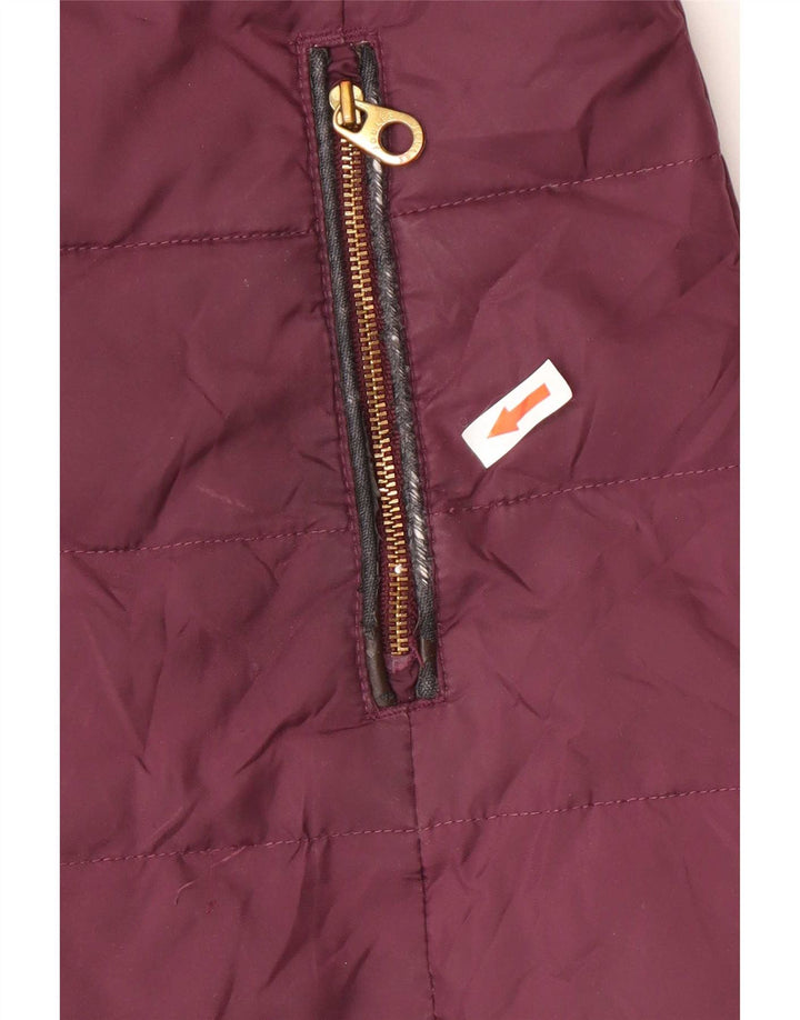 Joules Womens Hooded Padded Coat UK 8 Small Burgundy Polyester