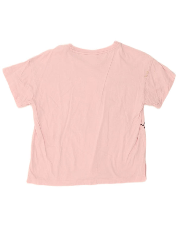 Champion Womens Graphic T-Shirt Top UK 14 Large Pink Cotton