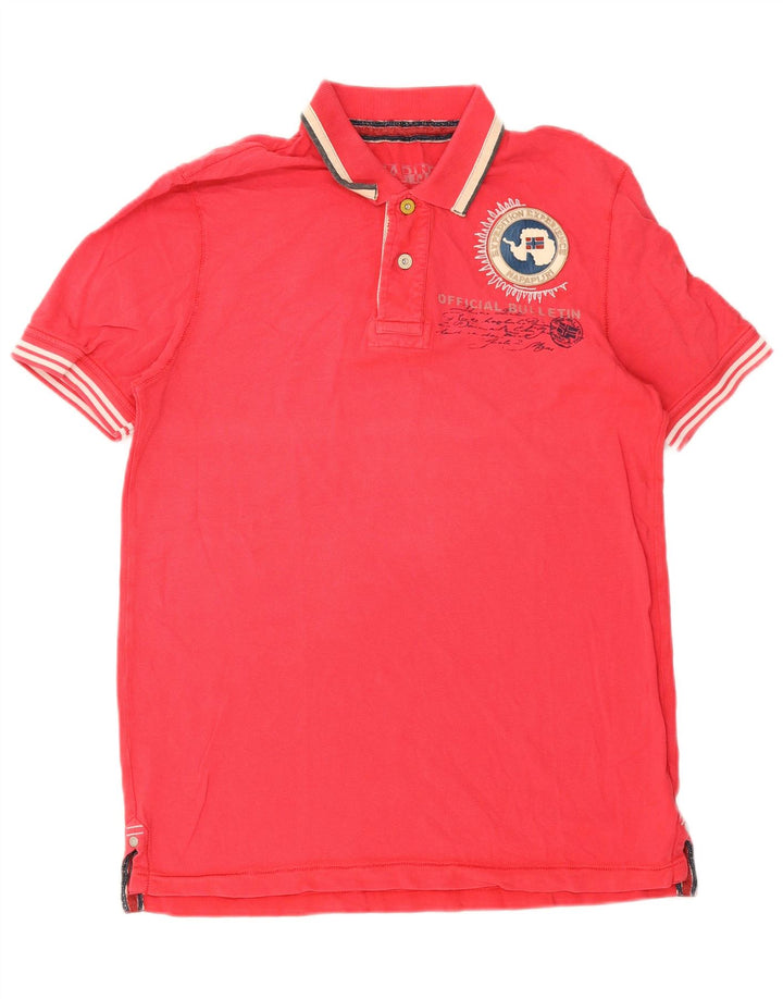 Napapijri Mens Graphic Polo Shirt Small Red