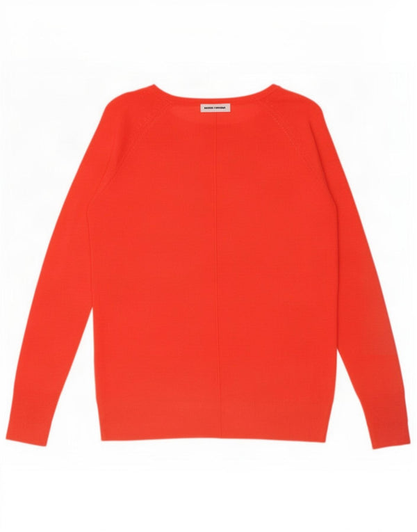 Zara Womens Boat Neck Jumper Sweater UK 10 Small Orange Viscose