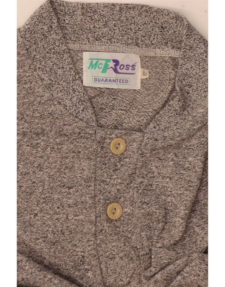 MCROSS Mens Polo Shirt Medium Grey Flecked