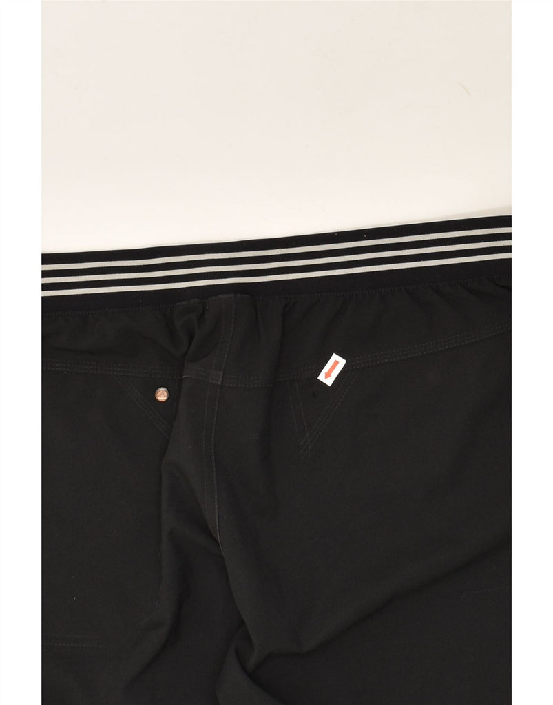 ADIDAS Womens Clima 365 Wide Leg Casual Trousers UK 14 Large W36 L32 Black | Vintage Adidas | Thrift | Second-Hand Adidas | Used Clothing | Messina Hembry 