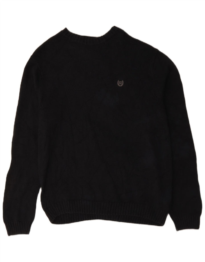 Chaps Mens Boat Neck Jumper Sweater XL Navy Blue Cotton