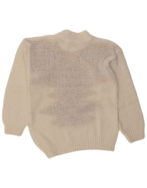 C&A Womens Turtle Neck Jumper Sweater EU 40 Medium White Colourblock