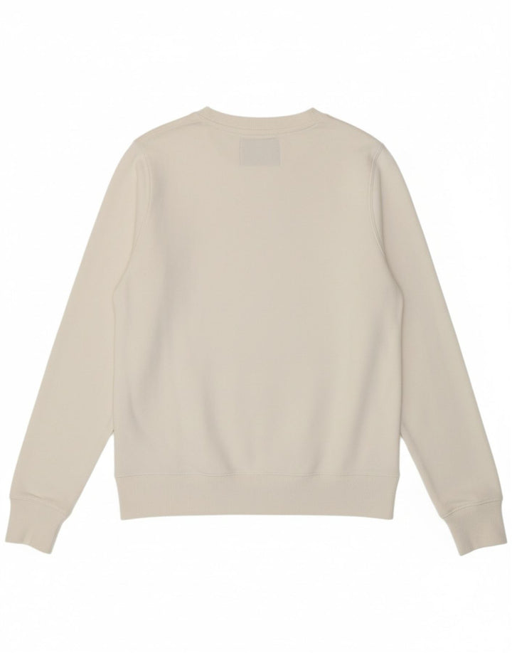 CALVIN KLEIN JEANS Womens Graphic Sweatshirt Jumper UK 10 Small White Vintage Calvin Klein Jeans and Second-Hand Calvin Klein Jeans from Messina Hembry 