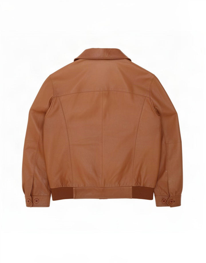 Bugatti Mens Bomber Leather Jacket IT 50 Large Brown
