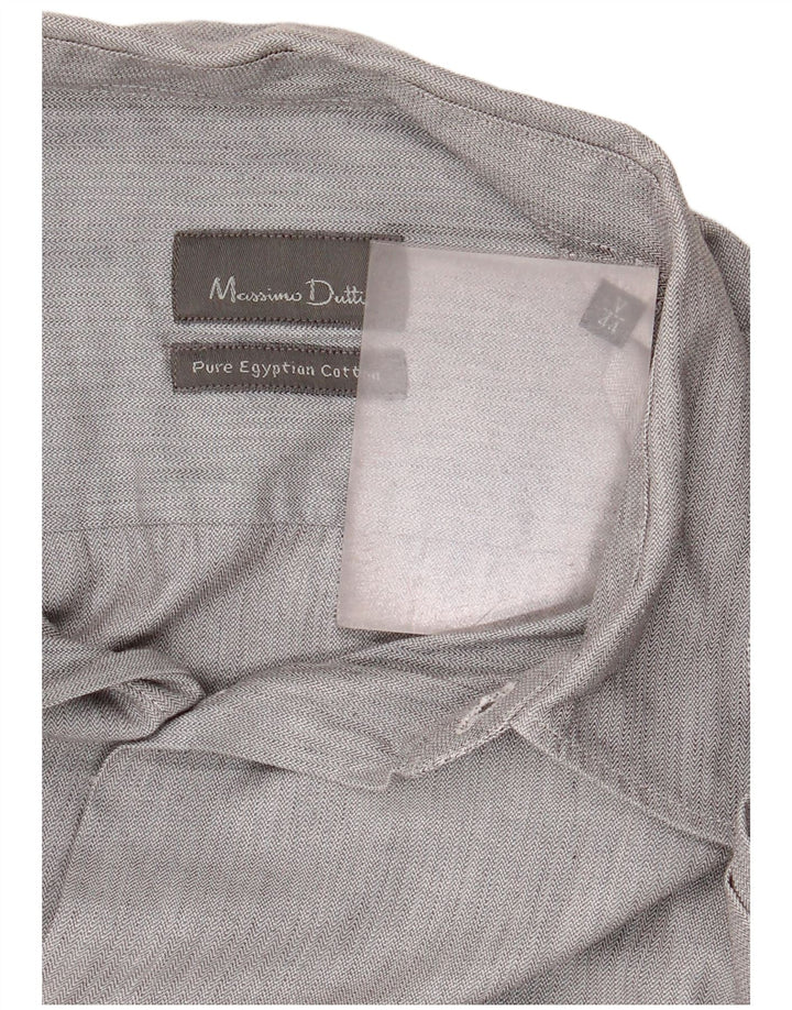 Massimo Dutti Mens Shirt Size 44 XL Grey Cotton