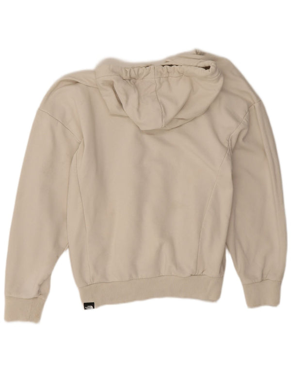 The North Face Womens Graphic Hoodie Jumper UK 14 Medium White Cotton
