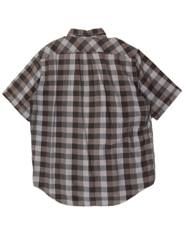 Marlboro Classics Mens Short Sleeve Shirt 2XL Grey Check Cotton