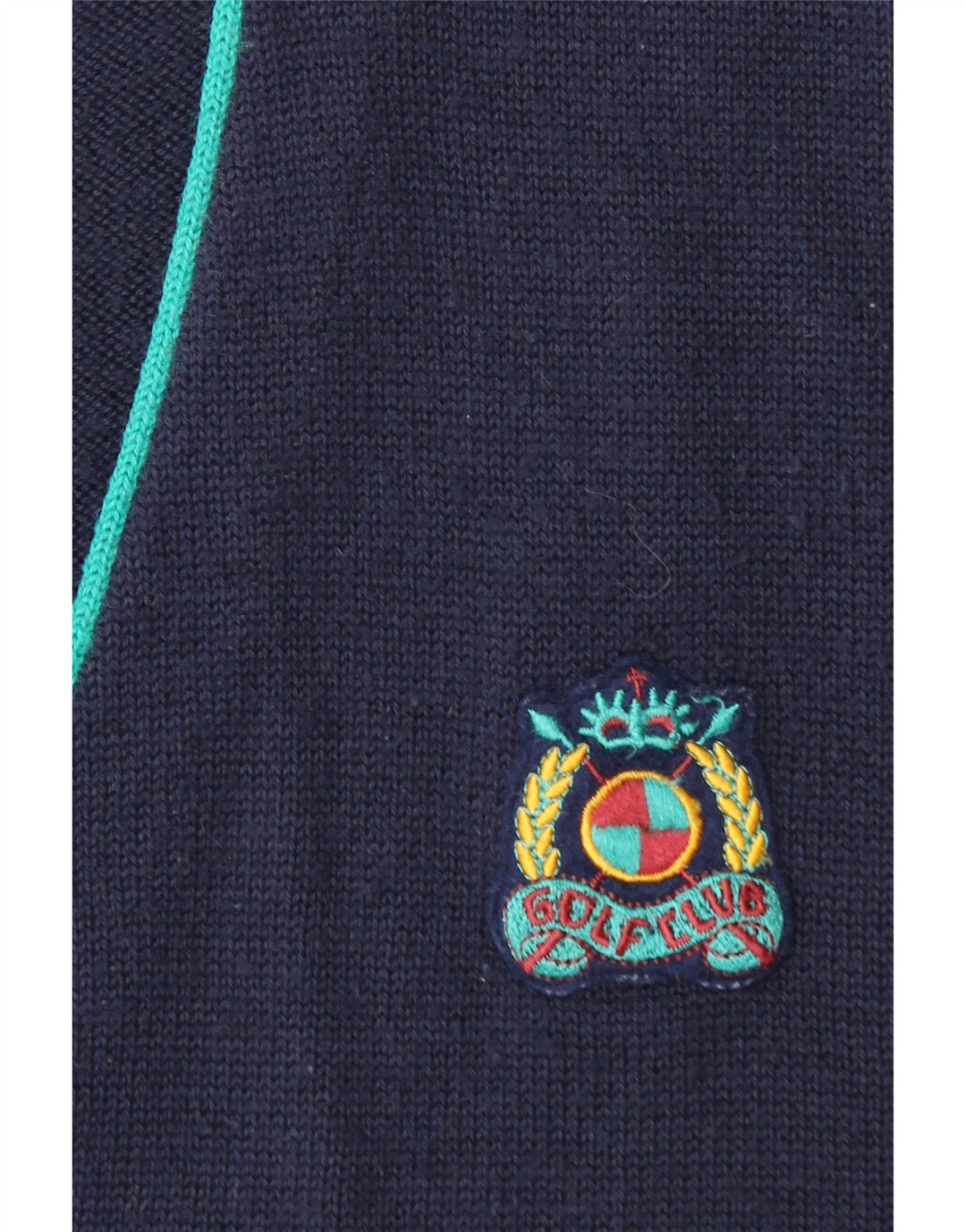 VINTAGE Mens Cardigan Sweater Large Navy Blue Wool