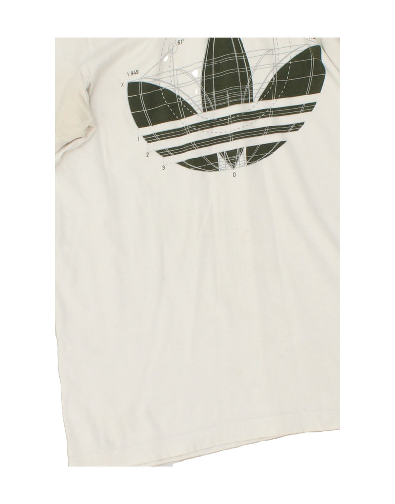 ADIDAS Womens Graphic T-Shirt Top UK 12 Medium White | Vintage Adidas | Thrift | Second-Hand Adidas | Used Clothing | Messina Hembry 