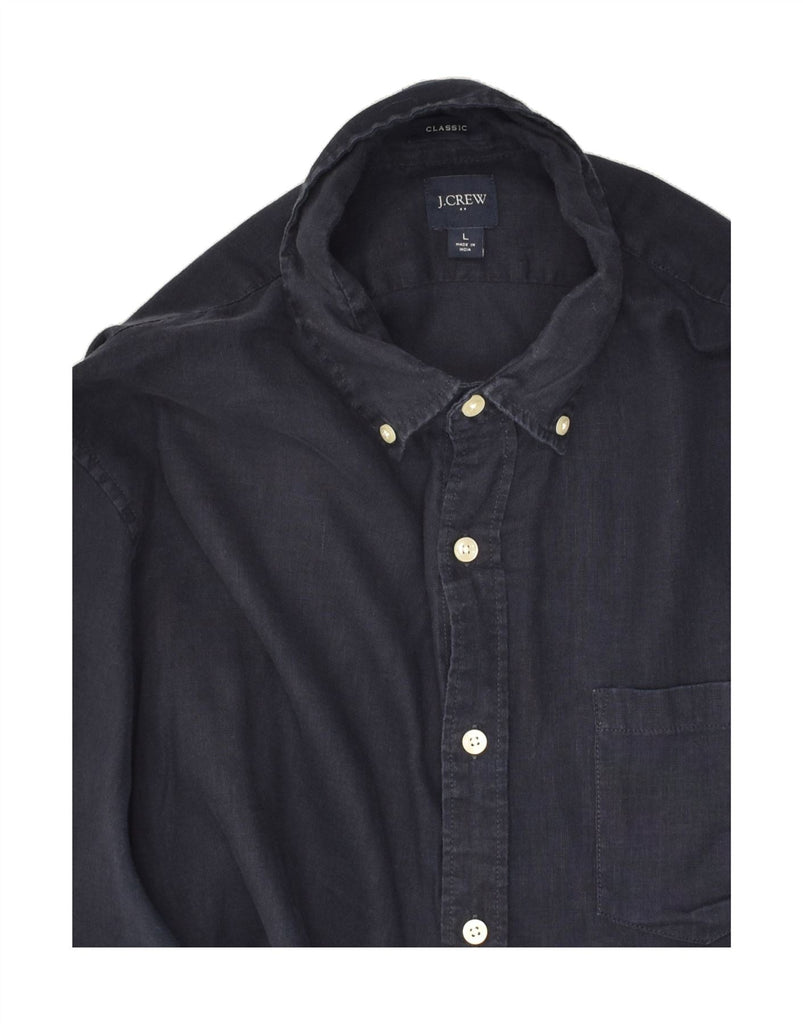 J. CREW Mens Classic Shirt Large Navy Blue Cotton | Vintage J. Crew | Thrift | Second-Hand J. Crew | Used Clothing | Messina Hembry 