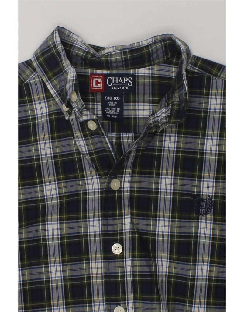 CHAPS Boys Shirt 8-9 Years Small Navy Blue Check Cotton | Vintage Chaps | Thrift | Second-Hand Chaps | Used Clothing | Messina Hembry 