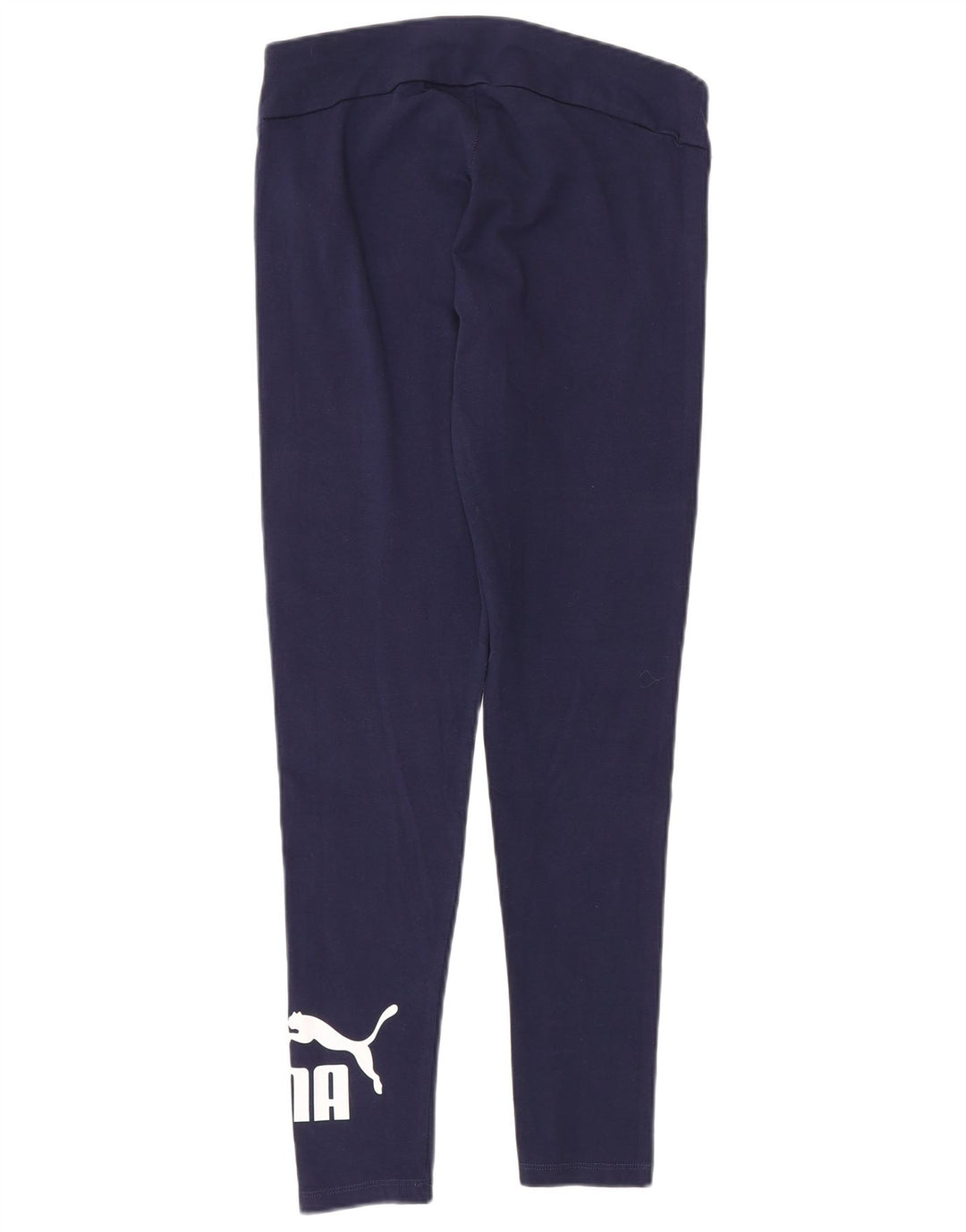 Puma Womens Graphic Leggings UK 12 Medium Navy Blue Cotton