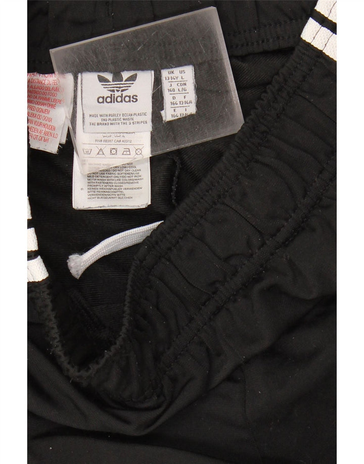 ADIDAS Boys Tracksuit Trousers Joggers 13-14 Years  Black Polyester