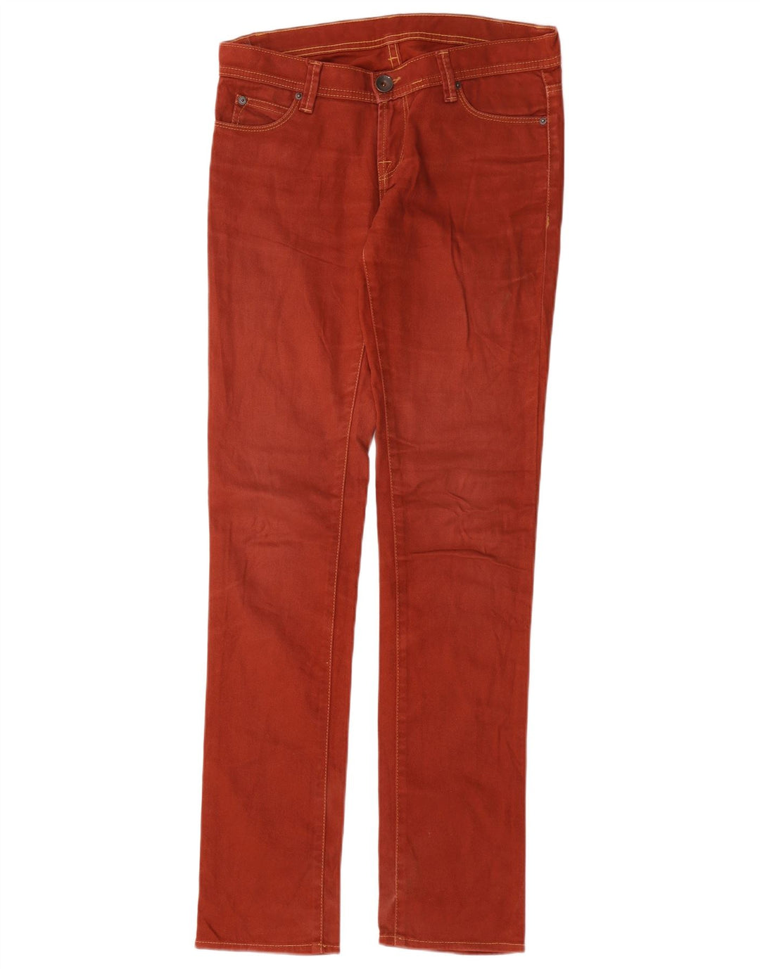 Benetton Womens Slim Casual Trousers W26 L32 Red